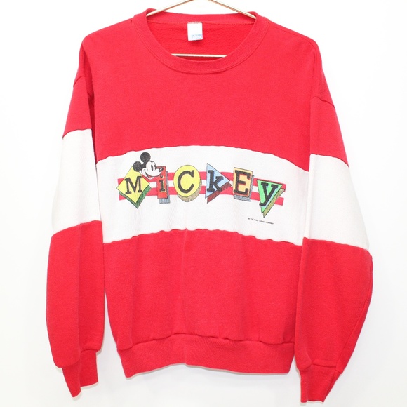 Disney Tops - Vintage Mickey Mouse Color Block Sweatshirt